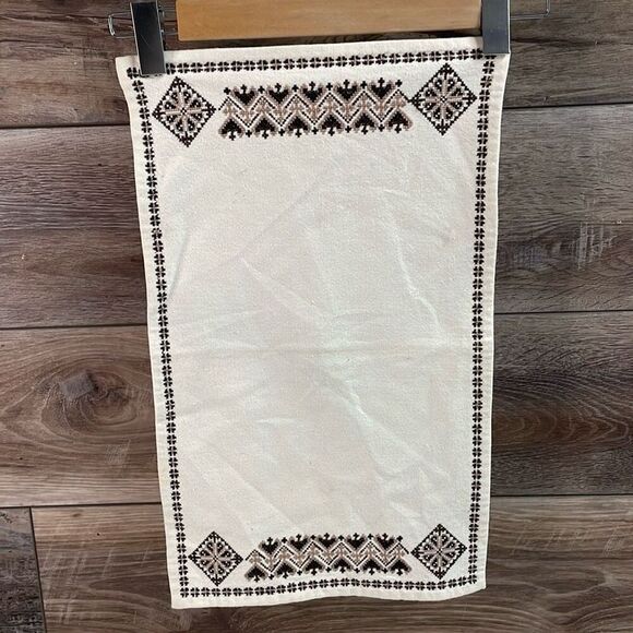 Vintage Table Linens Placemats (4) Embroidered Southwestern Vibe Cream Brown - Picture 2 of 8